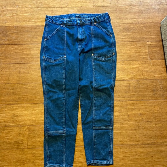 16T OLD NAVY Classic Blue High-Waisted OG Straight Utility Jeans - Picture 4 of 12